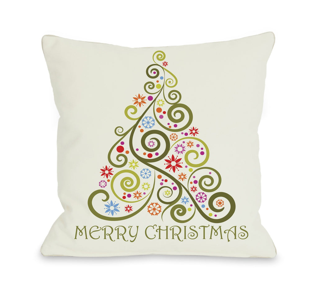 Merry Christmas Whimsical Tree Throw Pillow - Christmas Decor - Premier Home & Gifts