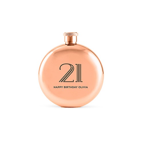 Rose Gold Flask Personalized 