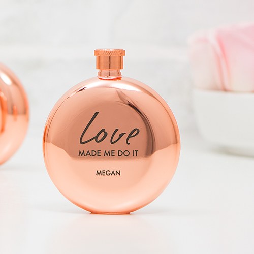 Rose Gold Flask Personalized - Bridesmaid Gifts