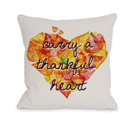 Thankful Heart Throw Pillow - Fall Decor - Premier Home & Gifts