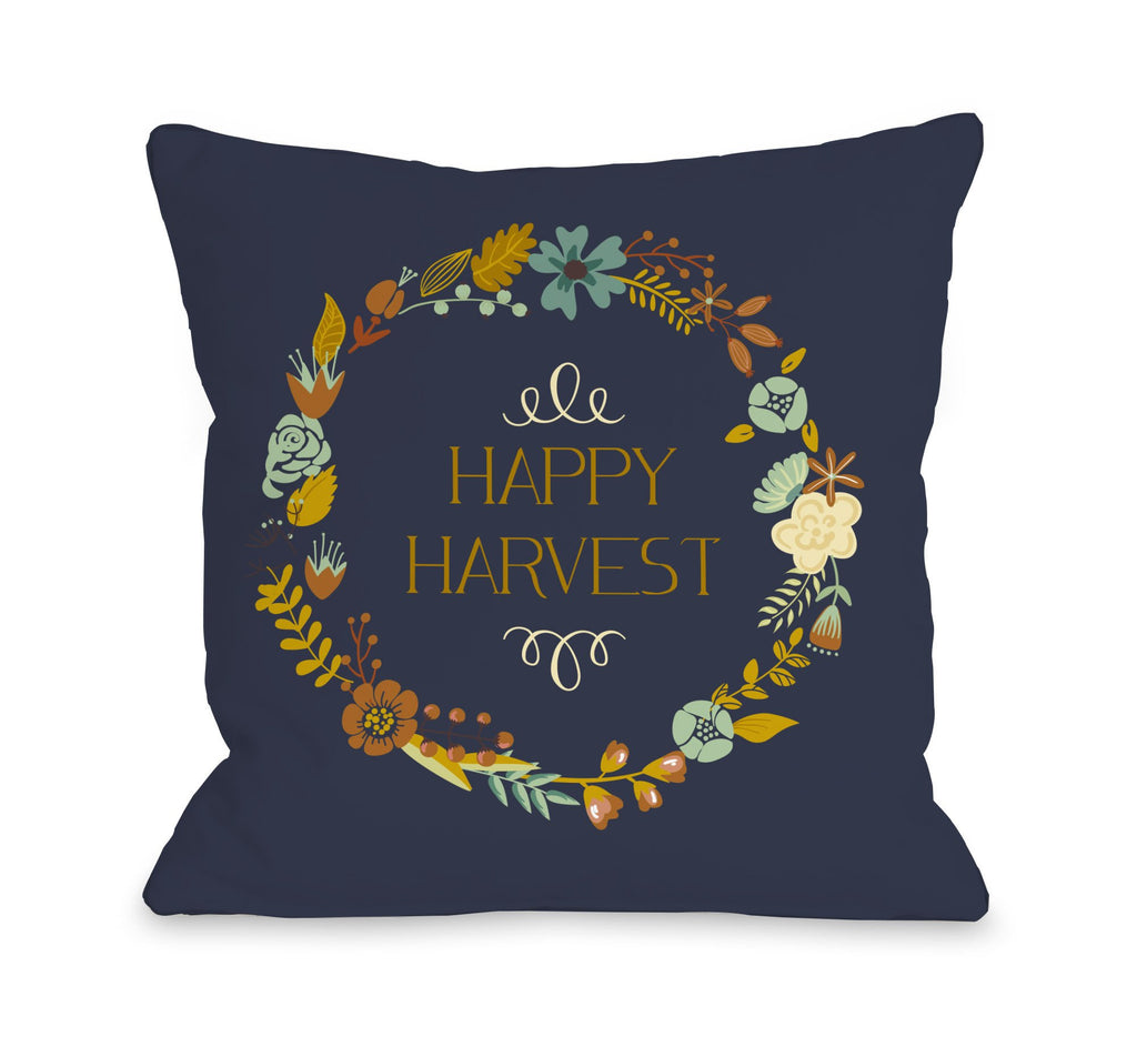 Happy Harvest Wreath Throw Pillow - Fall Decor - Premier Home & Gifts