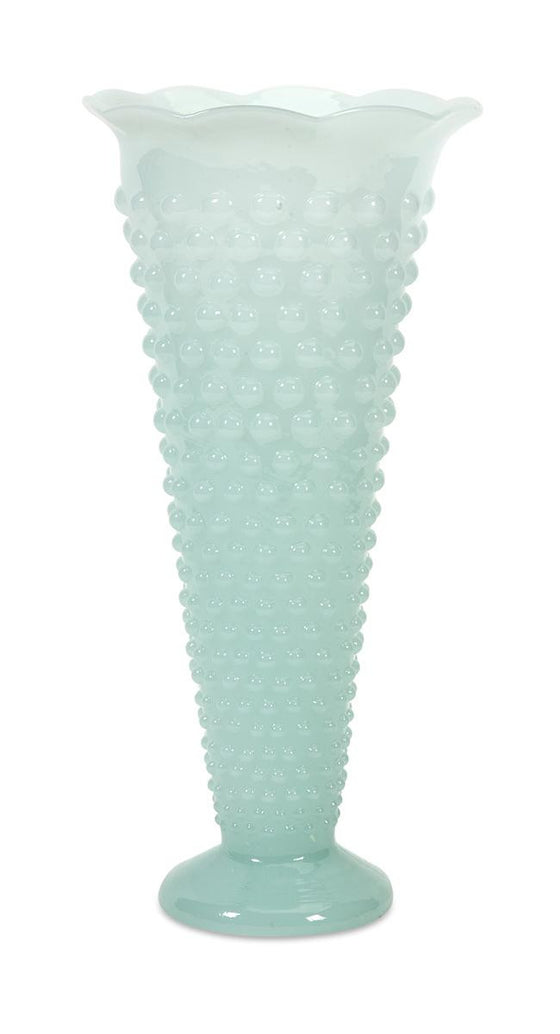 Fiona Milk Glass Vase - Aqua Flower Vase Spring Decor