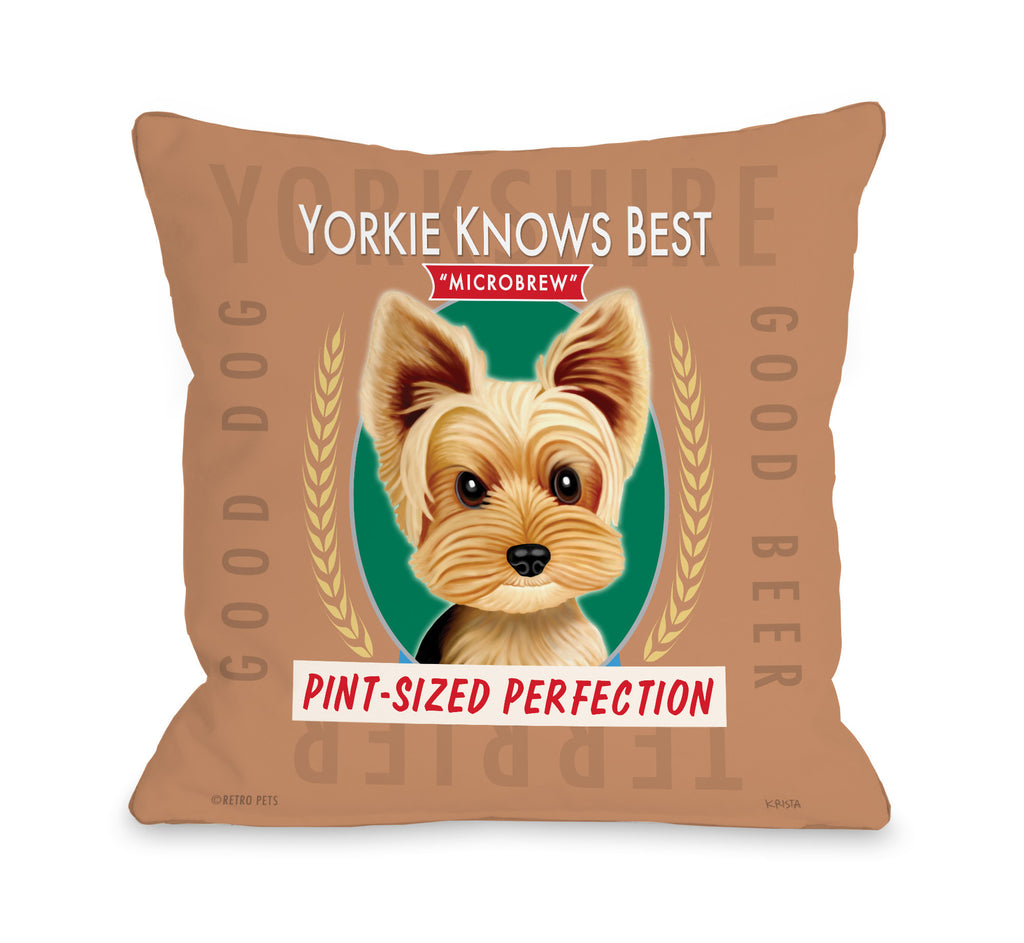 Yorkie Knows Best Throw Pillow - Premier Home & Gifts