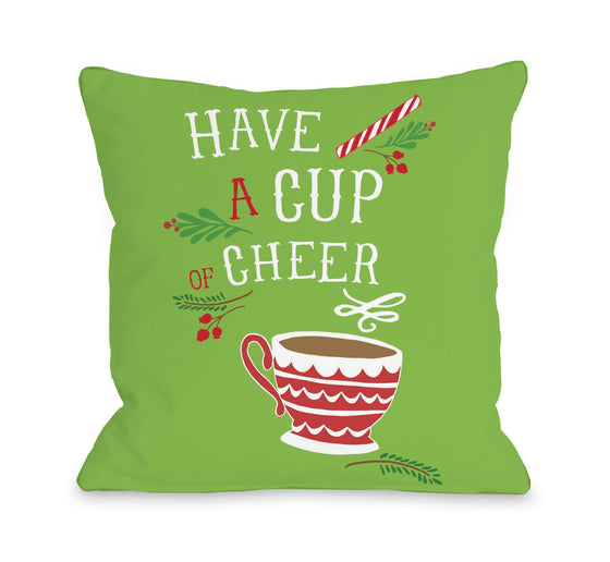 Cup of Cheer Throw Pillow - Christmas Decor - Premier Home & Gifts