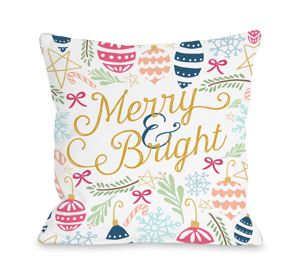 Merry and Bright Throw Pillow - Christmas Decor - Premier Home & Gifts