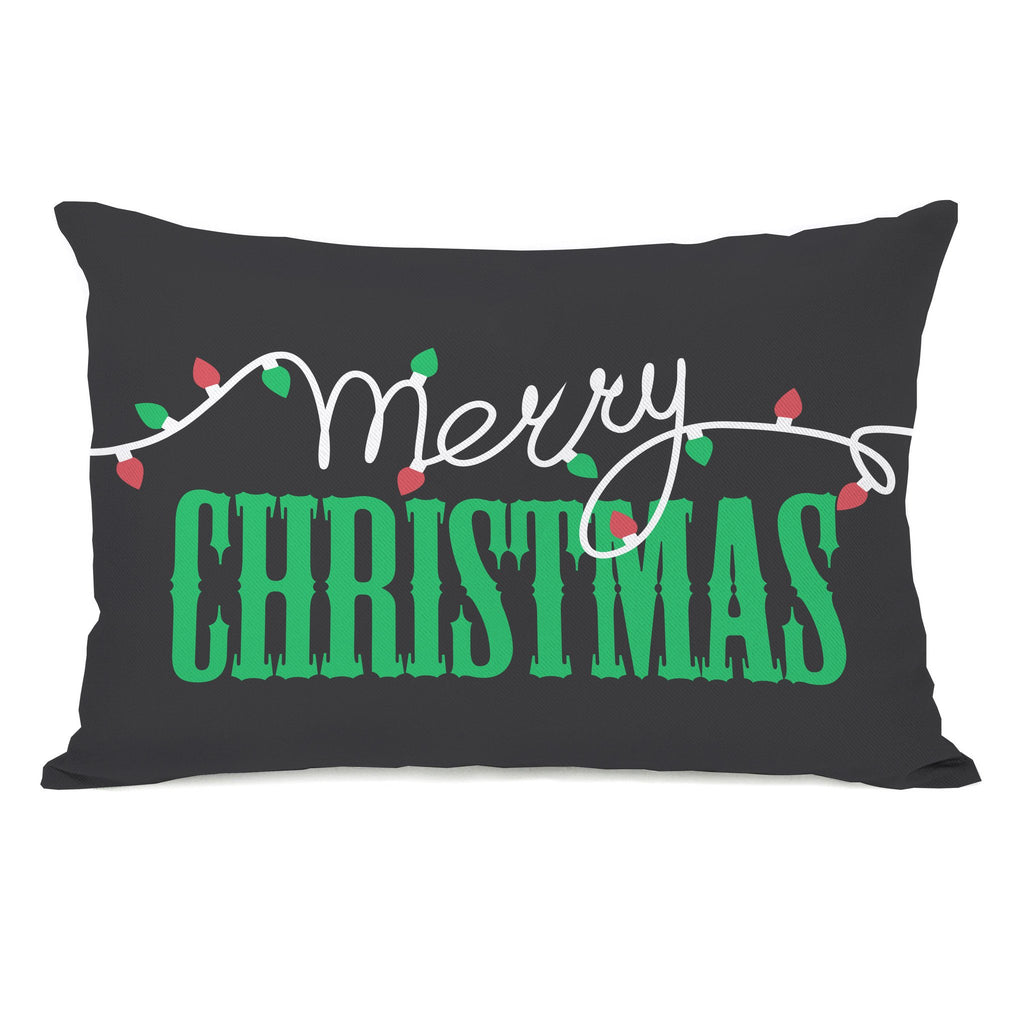 Merry Christmas Lights Lumbar Throw Pillow - Christmas Decor - Premier Home & Gifts