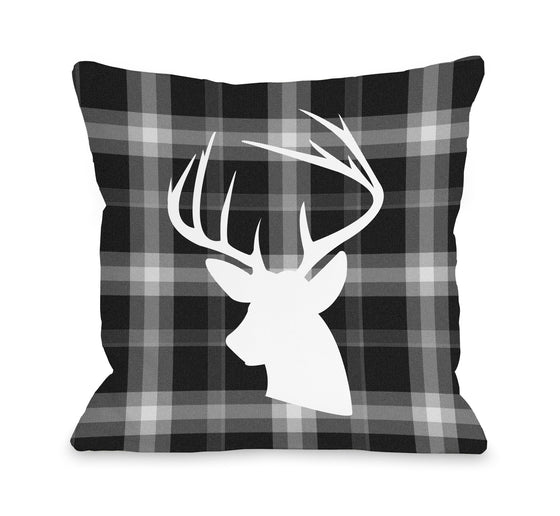 Deer Black Plaid Throw Pillow - Christmas Decor - Premier Home & Gifts