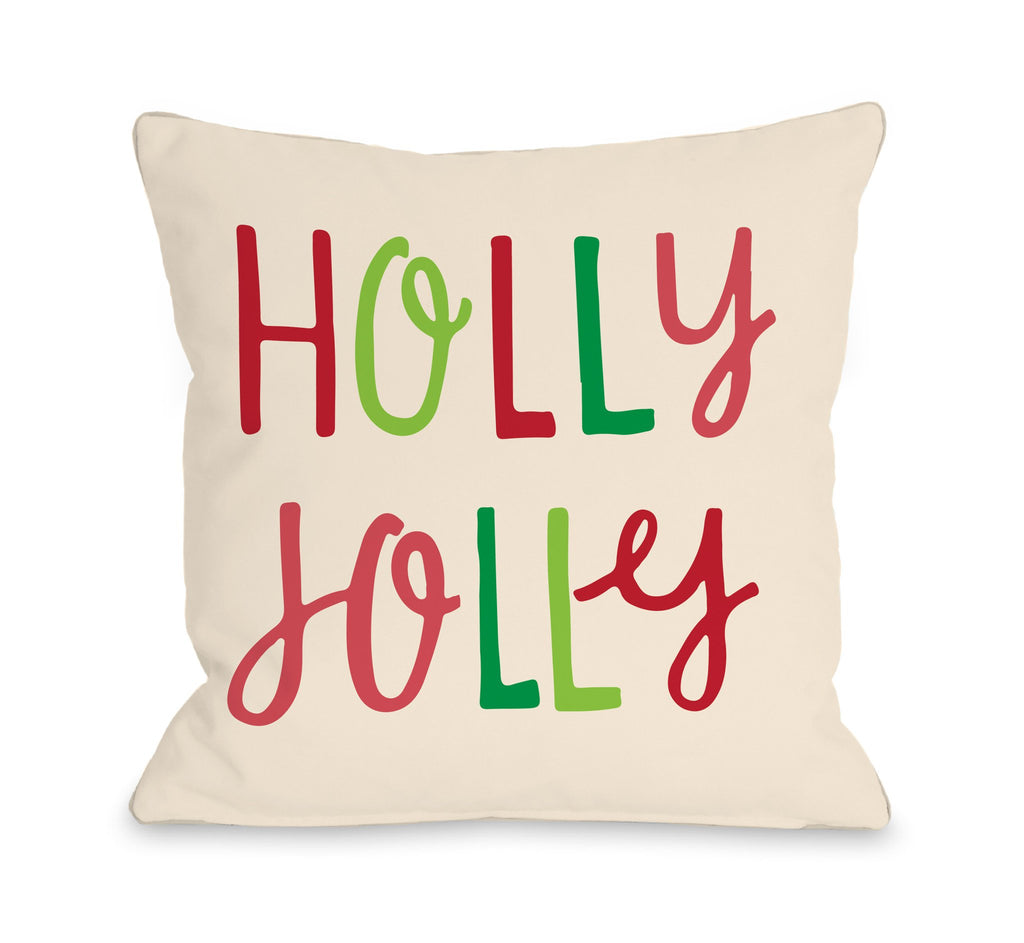 Holly Jolly Colorful Throw Pillow - Christmas Decor - Premier Home & Gifts