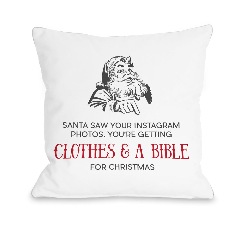Instagram Santa Throw Pillow - Christmas Decor - Premier Home & Gifts