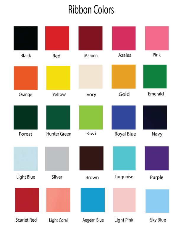 Ribbon Colors for Personalized Candles
