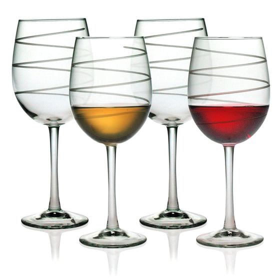 Spiral Design Wine Glasses ~ Set of 4