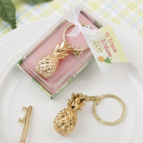 Pineapple Gold Key Chain Party Favors - Event Favors Wedding Favors