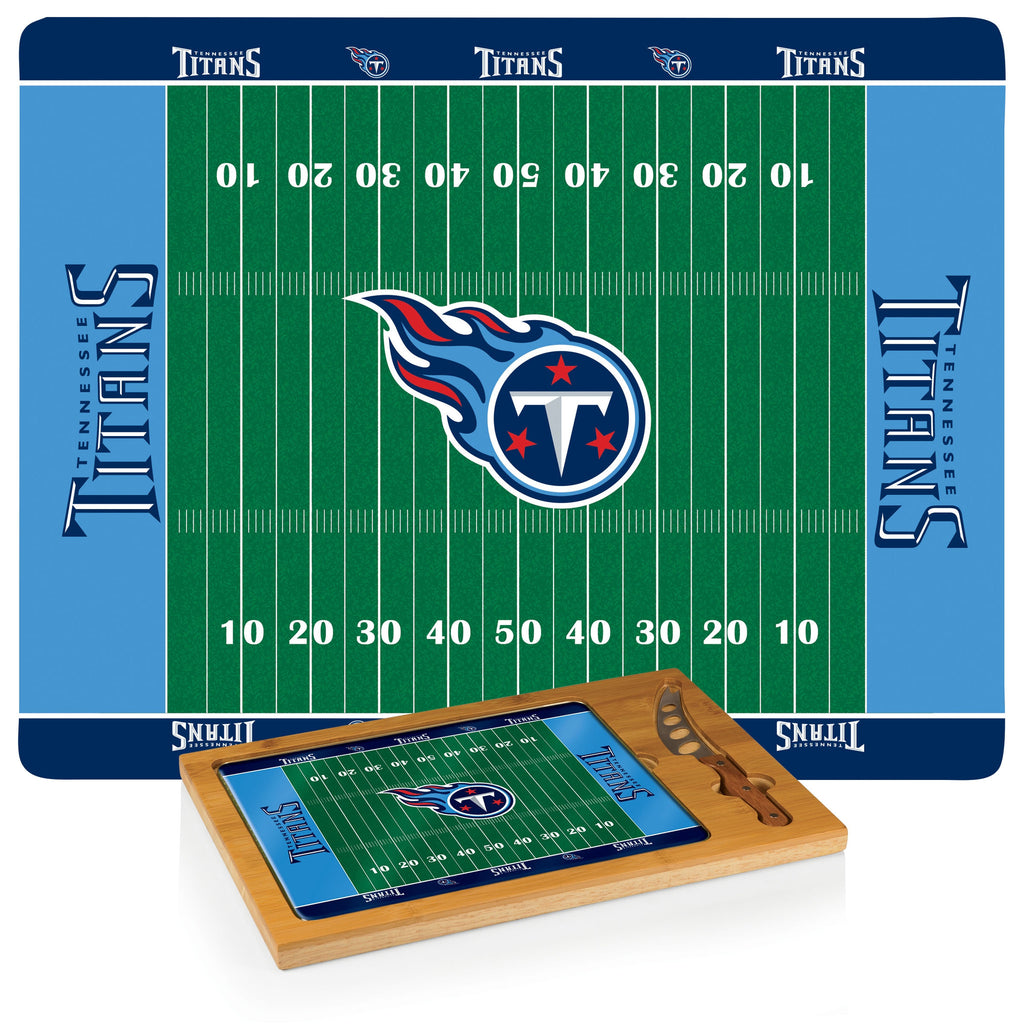 NFL Glass and Wood Cheese Board - Tennessee Titans