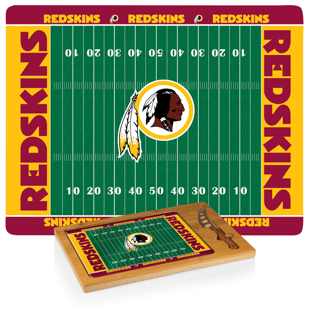 NFL Glass and Wood Cheese Board - Washington Redskins