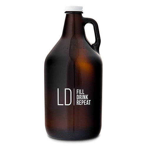 Fill Drink Repeat Amber Growler ~ Personalized | Premier Home & Gifts