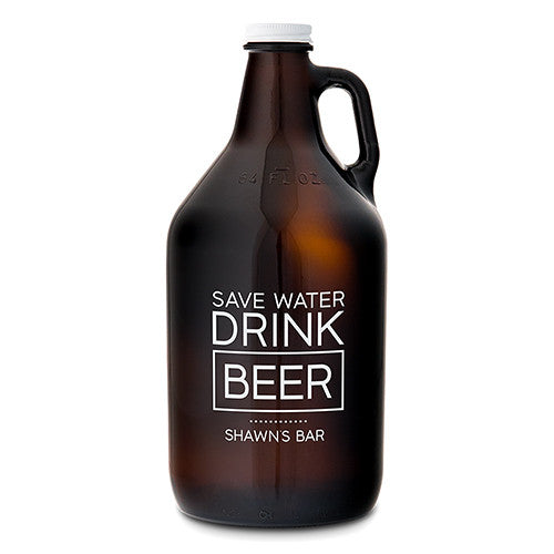 Drink Beer Amber Growler ~ Personalized | Premier Home & Gifts