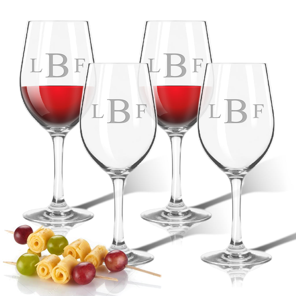 Monogram Simple Outdoor Acrylic Wine Glasses - Lake House Gifts