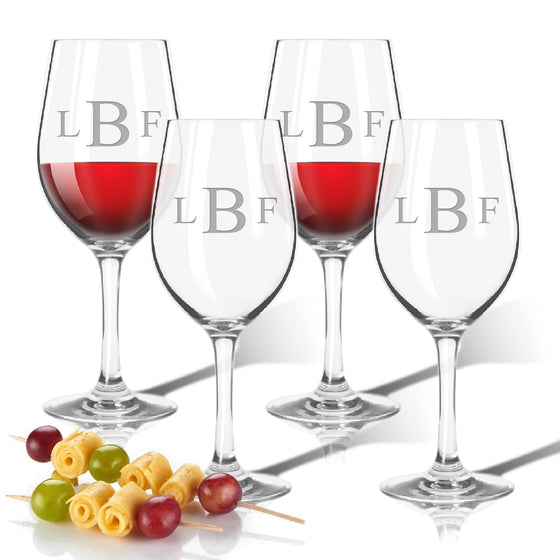 Monogram Simple Outdoor Acrylic Wine Glasses - Lake House Gifts