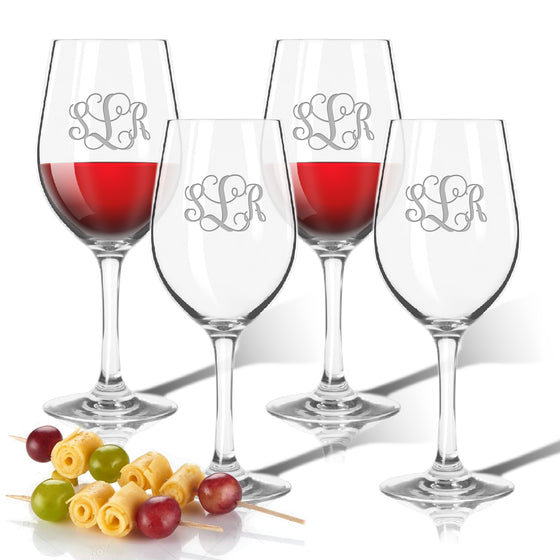 Monogram Script Outdoor Acrylic Wine Glasses - Lake House Gifts