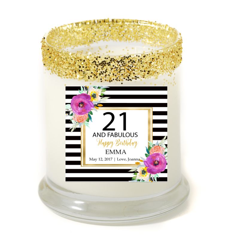 Abella 40 Fabulous Birthday Personalized Candle - Example Candle - Premier Home & Gifts