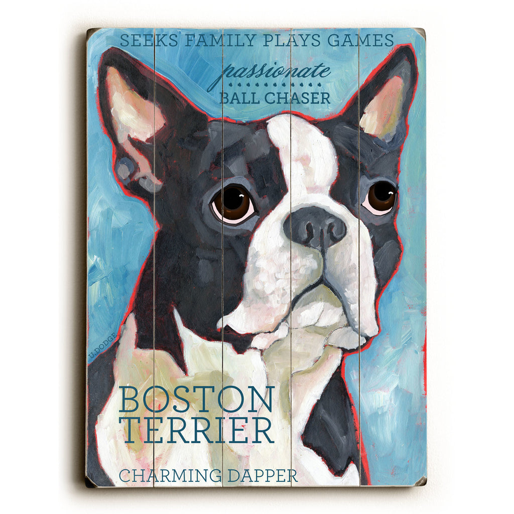 Boston Terrier Wood Sign