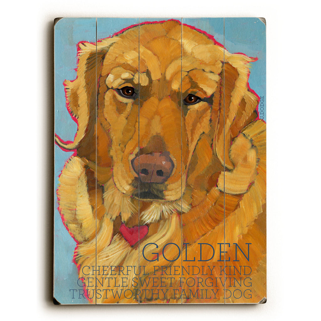 Golden Retriever II Wood Sign