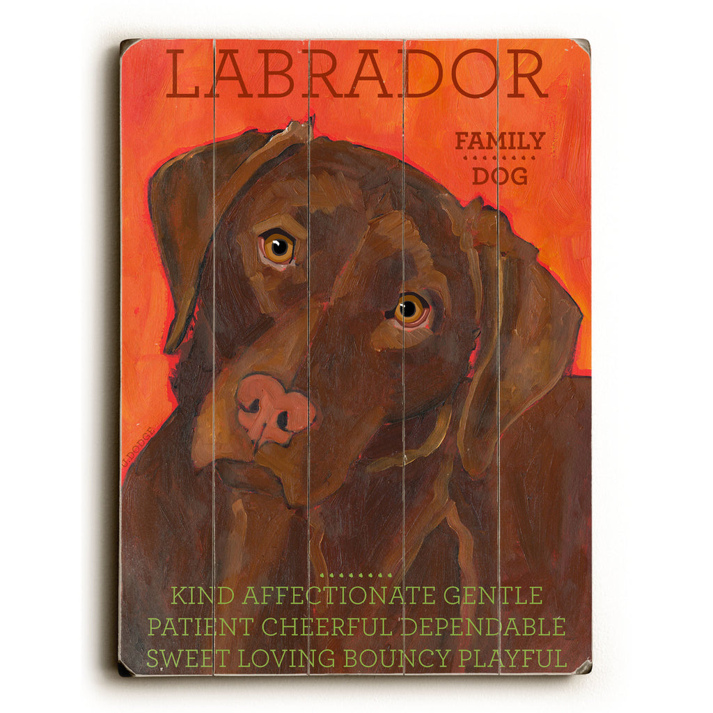 Chocolate Labrador Wood Sign