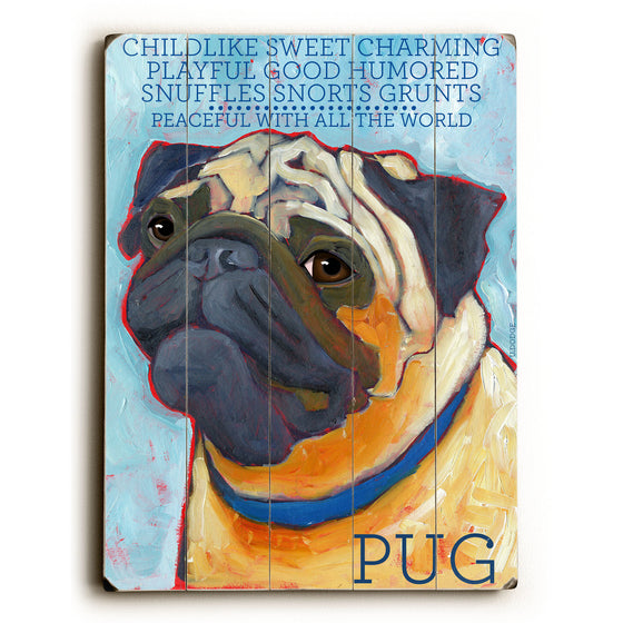Pug Wood Sign