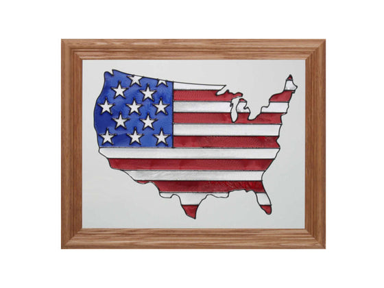 USA Hand Painted Stained Glass Art