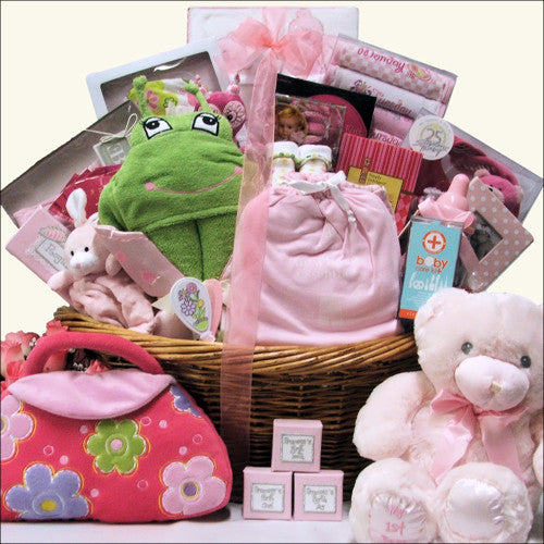 Grand Welcome Baby Girl Baby Gift Basket