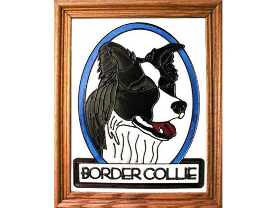 Border Collie Hand Painted Stained Glass Art