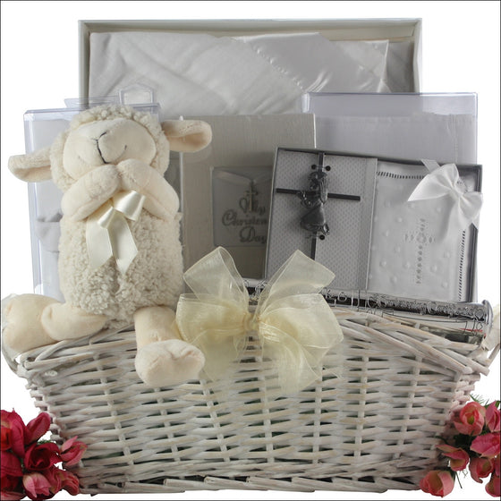Baptism Blessings Baby Girl Gift Basket - Premier Home & Gifts