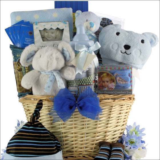Congratulations Baby Boy Baby Gift Basket - Premier Home & Gifts