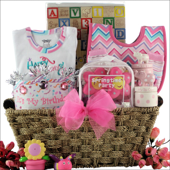 Baby's 1st Birthday Basket - Girl | Premier Home & Gifts