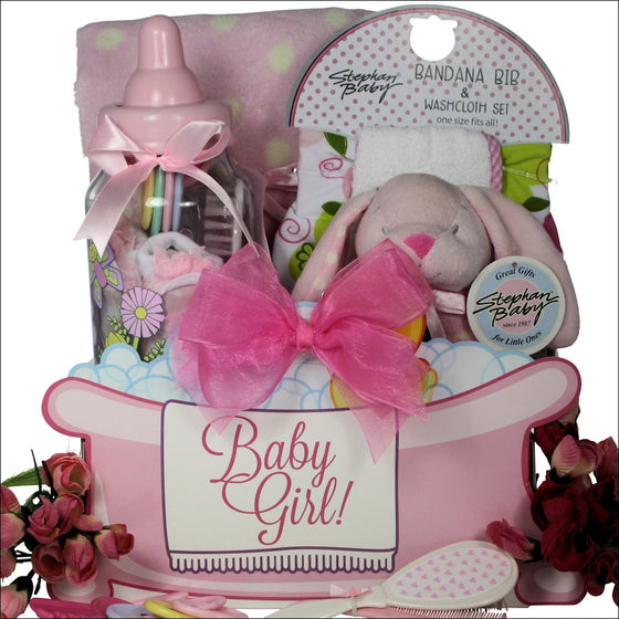 Baby Girl Essentials Baby Gift Basket - Premier Home & Gifts
