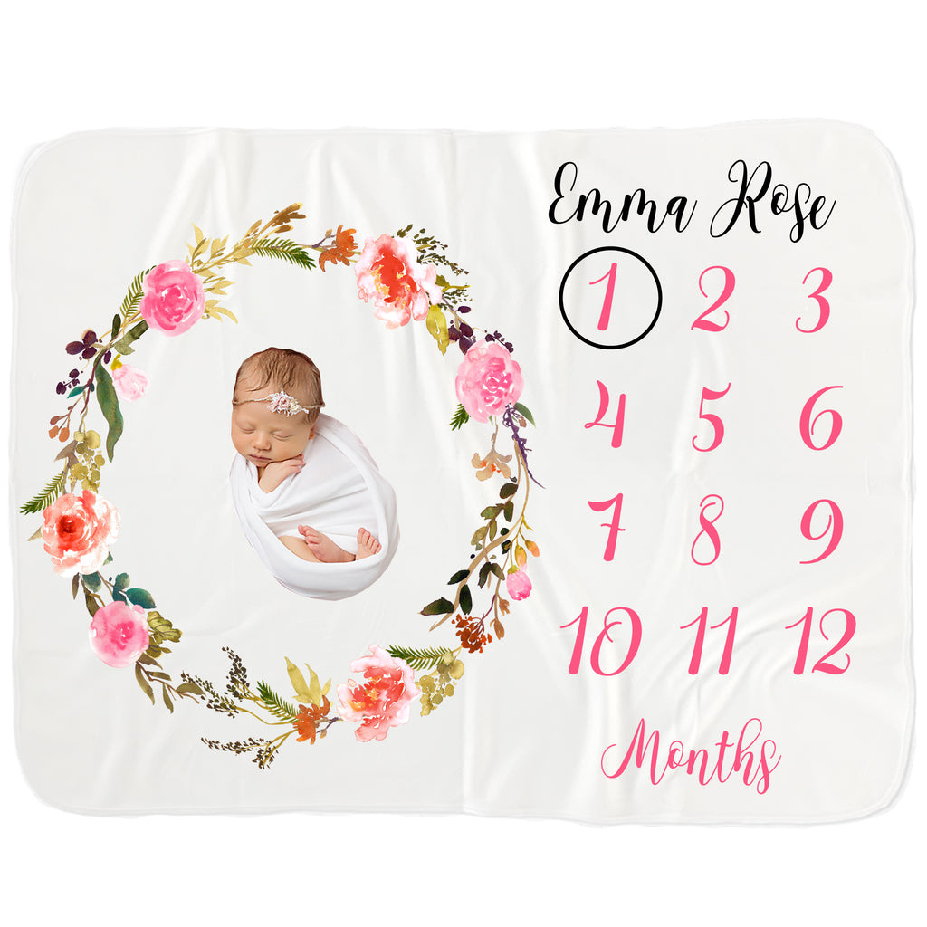 Baby Milestone Blanket - Baby Gifts - Baby Blankets