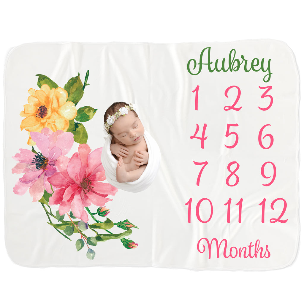 Baby Milestone Blanket - Baby Gifts - Baby Blankets