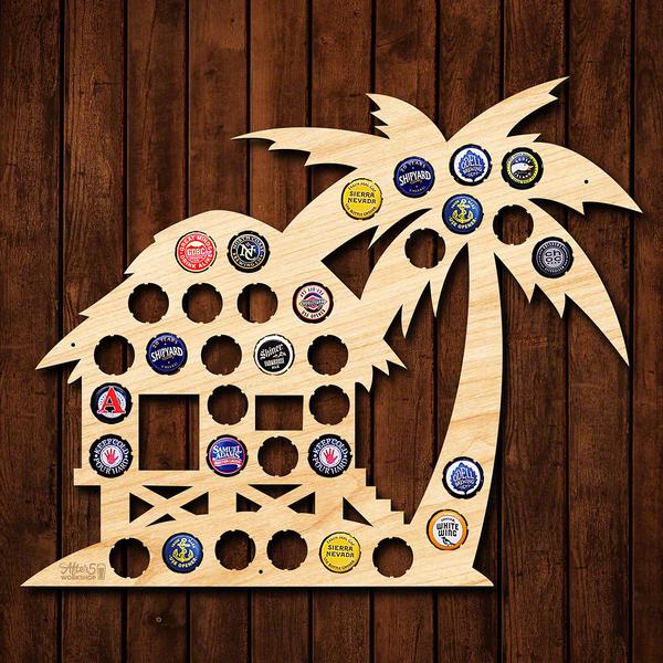 Beach Hut Beer Bottle Cap Sign - Premier Home & Gifts