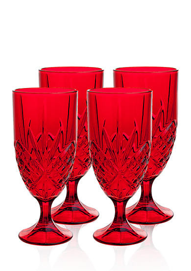 Red Crystal Beverage Glasses - Set of 4 | Premier Home & Gifts