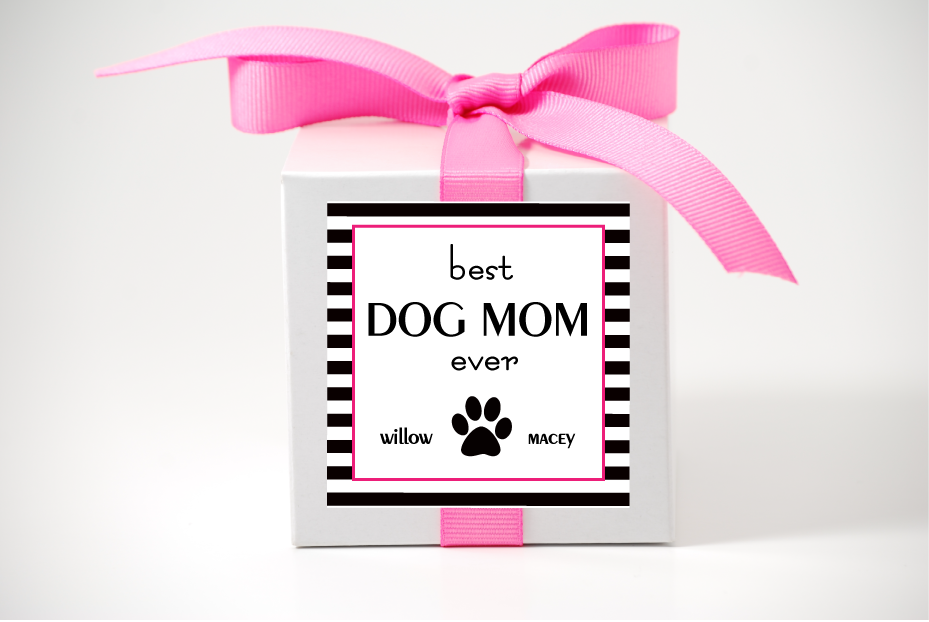 Best Dog Mom Ever Stripes Personalized Candle - Pet Gifts - Premier Home & Gifts