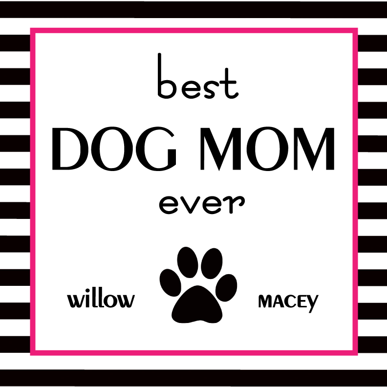 Best Dog Mom Ever Stripes Personalized Candle