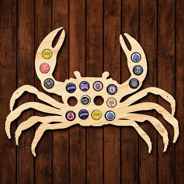 Crab Beer Bottle Cap Sign - Beach House Gifts - Premier Home & Gifts