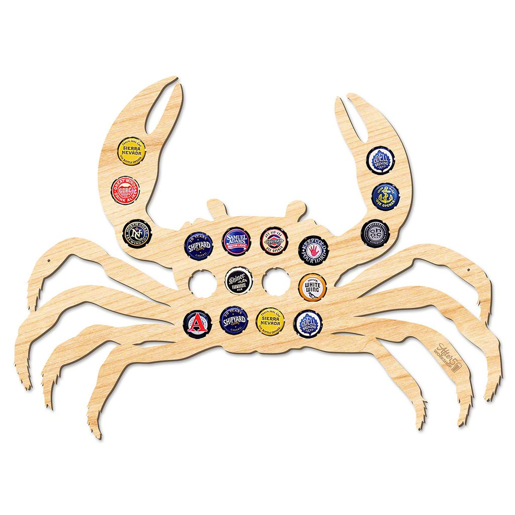 Crab Beer Bottle Cap Sign - Beach House Gifts - Premier Home & Gifts