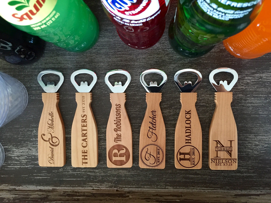 Magnetic Wood Bottle Openers - Personalized