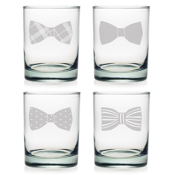 Bow Tie Double Old Fashioned Glasses