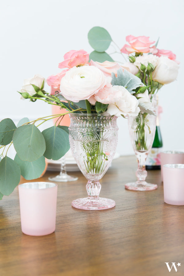 Vintage Glass Goblets - Shabby Chic Glassware