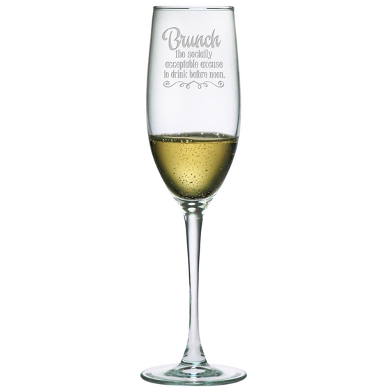 Brunch Socially Acceptable Champagne Glasses ~ Set of 4 - Premier Home & Gifts