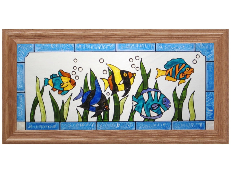Tropical Fish Hand Painted Stained Glass Art - Premier Home & Gifts