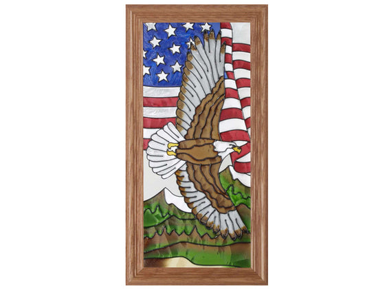 Soaring Eagle Hand Painted Stained Glass Art
