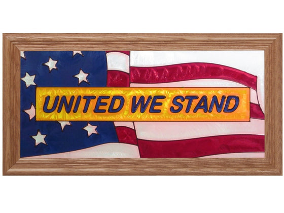 United We Stand Hand Painted Stained Glass Art